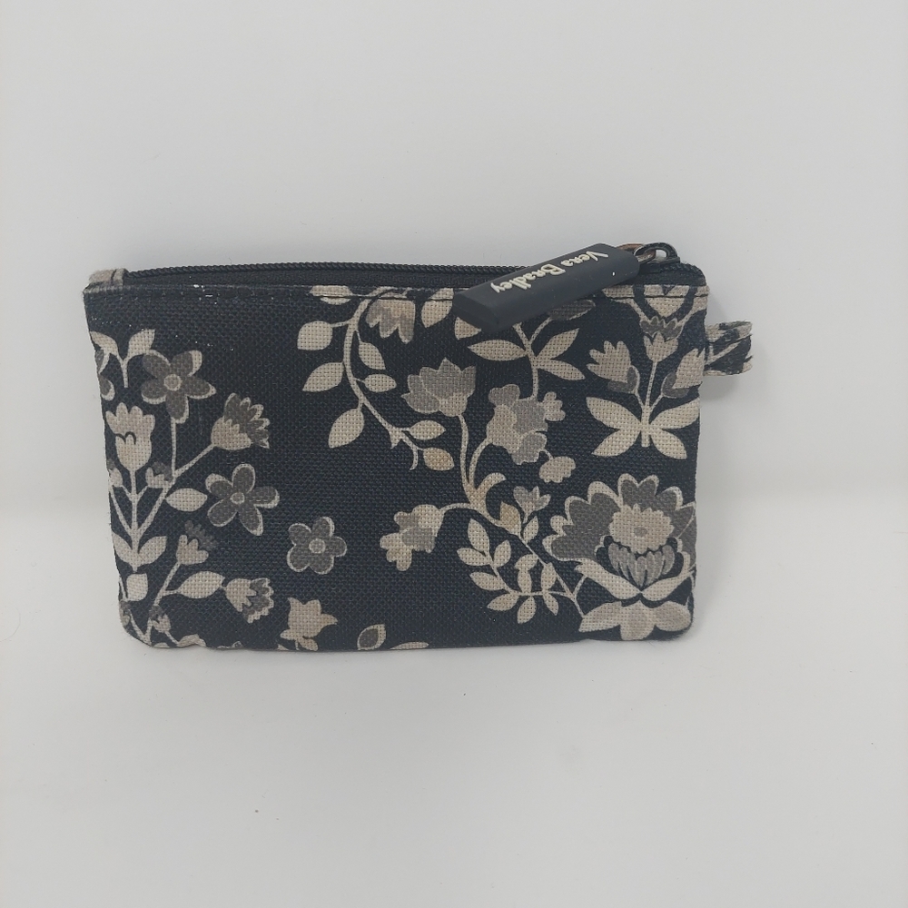 Vera Bradley Chandelier Noir Lighten Up Zip ID Card Case Wallet Black White